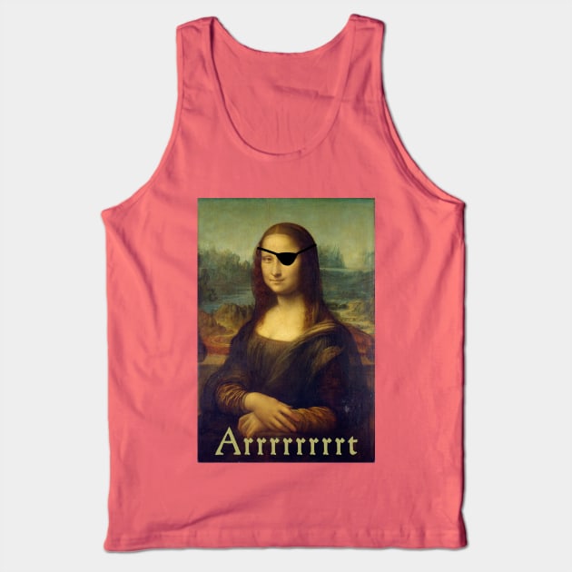 Mona Lisa, Funny Art Pirate T-Shirt Tank Top by ahadden